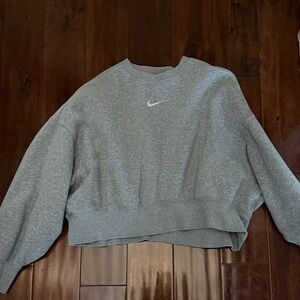 Nike Heather Gray Cropped Sweatshirt